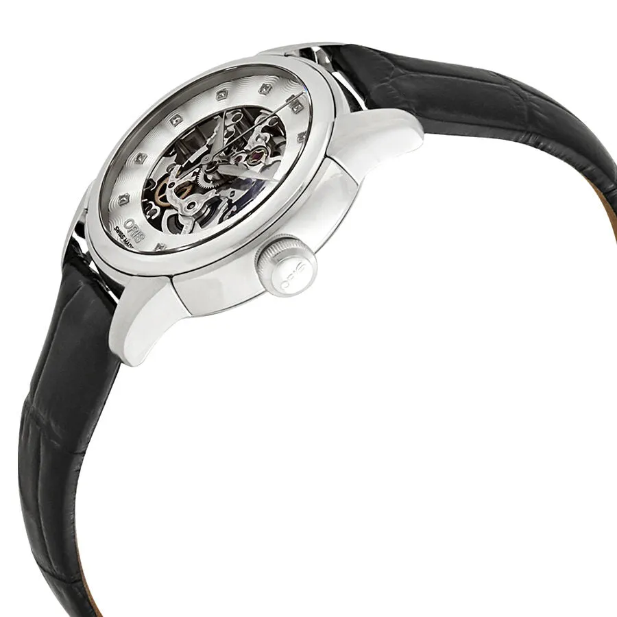 Oris Artelier Skeleton Dial Automatic Ladies Leather Watch 560-7687-4019LS 01 560 7687 4019-07 5 14 60FC