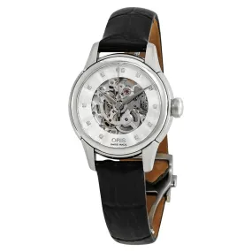 Oris Artelier Skeleton Dial Automatic Ladies Leather Watch 560-7687-4019LS 01 560 7687 4019-07 5 14 60FC