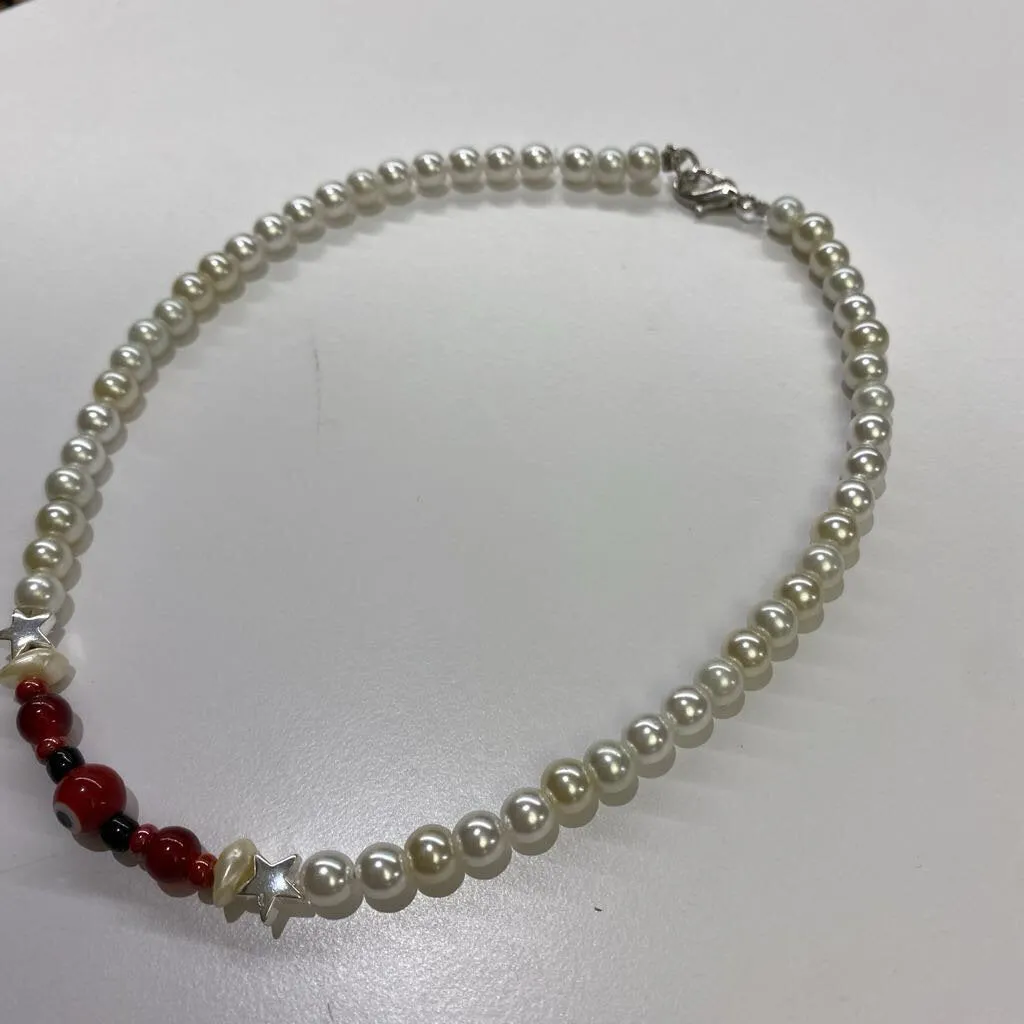 Pearly Beaded Choker (Handmade by Sara)