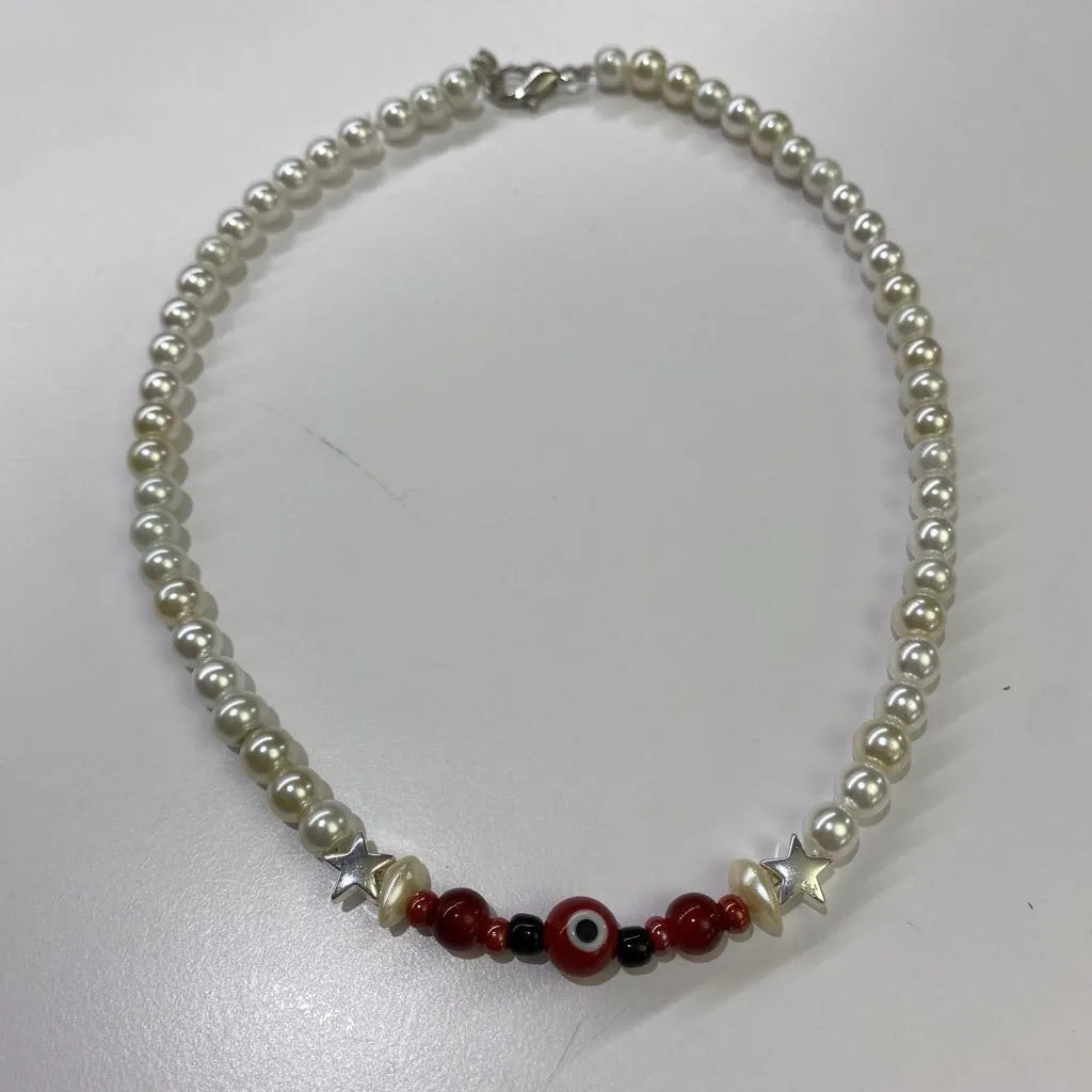 Pearly Beaded Choker (Handmade by Sara)