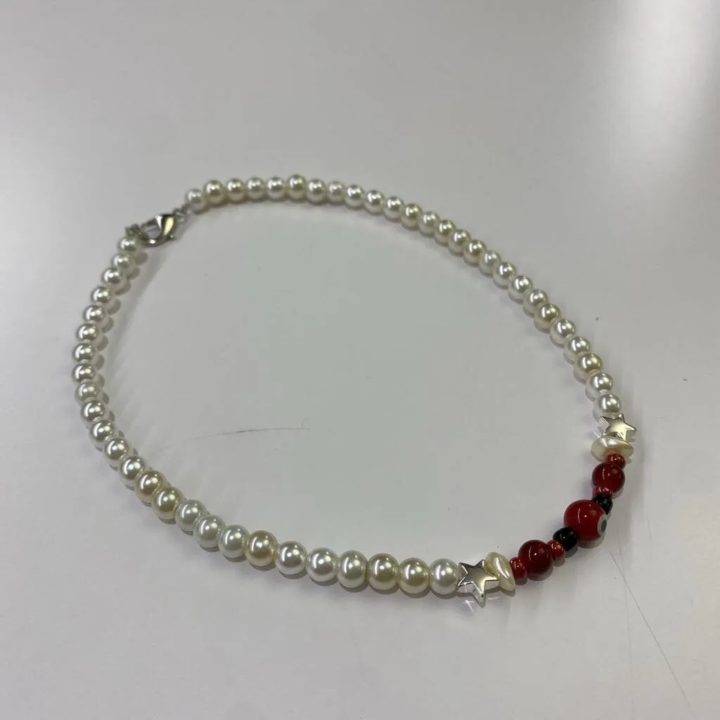 Pearly Beaded Choker (Handmade by Sara)