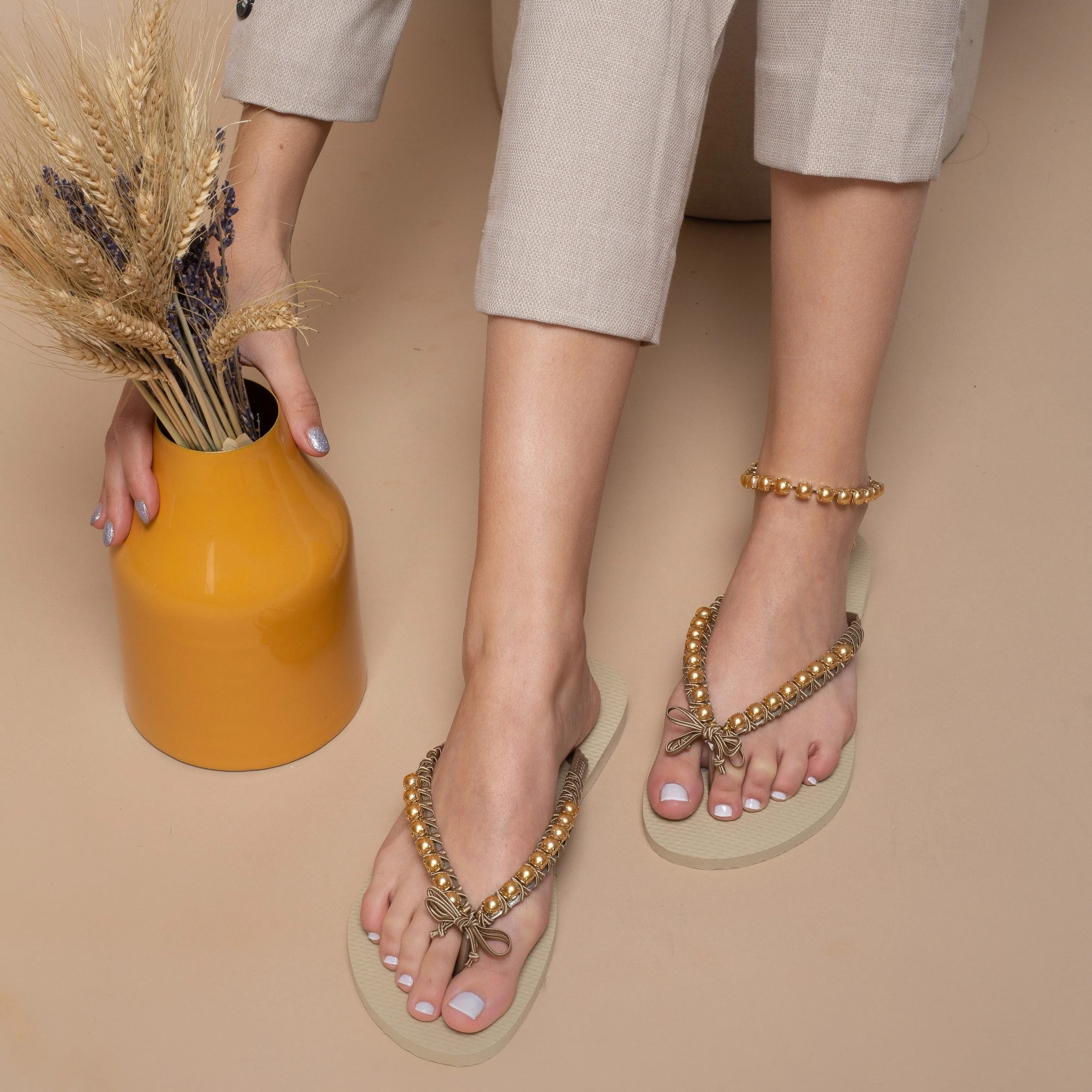 Precious Pearls Flip Flops