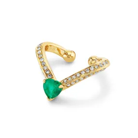 READY TO SHIP EMERALD HEART CHEVRON EAR CUFF