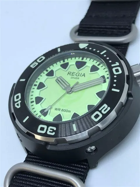 Regia Diver 2018 - NEW Green Scuba Ghost dial (Silver) (free shipping)