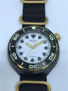 Regia Diver 2018 - NEW White Scuba Ghost dial (Gold) (free shipping)
