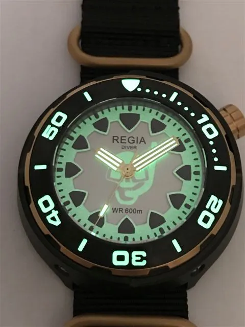 Regia Diver 2018 - NEW White Scuba Ghost dial (Gold) (free shipping)