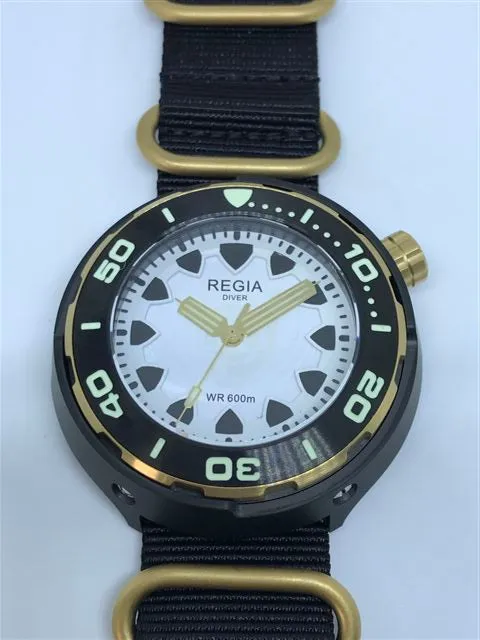 Regia Diver 2018 - NEW White Scuba Ghost dial (Gold) (free shipping)