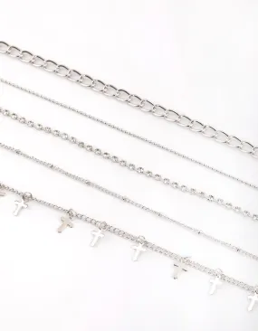 Rhodium Cross Choker
