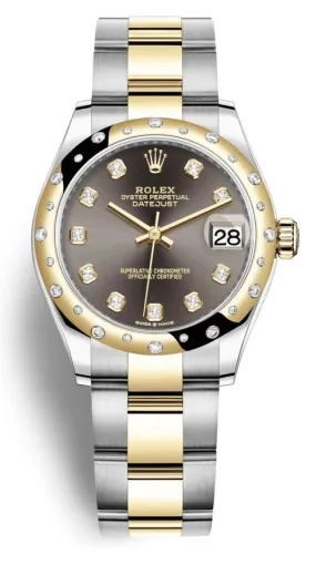 Rolex Datejust 31 Dark Grey Diamond Dial Automatic Ladies Steel and 18kt Yellow Gold Oyster Watch 278343DGYDO