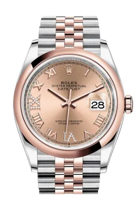 Rolex Datejust 36 Automatic Pink Diamond Dial Men's Steel and 18K Everose Gold Jubilee Watch 126201PKRDJ