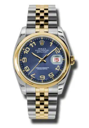 Rolex Datejust 36 Blue Concentric Dial Stainless Steel and 18K Yellow Gold Jubilee Bracelet Automatic Men's Watch 116203BLCAJ