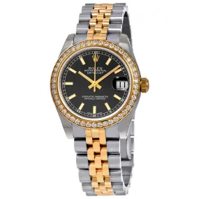 Rolex Datejust Lady 31 Black Dial Stainless Steel and 18K Yellow Gold Jubilee Bracelet Automatic Watch 178383BKSJ