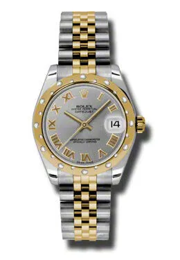 Rolex Datejust Lady 31 Grey Dial Stainless Steel and 18K Yellow Gold Jubilee Bracelet Automatic Watch 178343GRJ