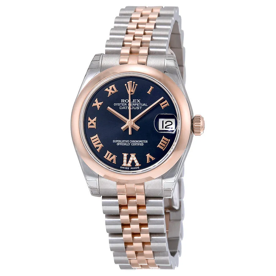Rolex Datejust Lady 31 Purple Set With Diamonds Dial Stainless Steel and 18K Everose Gold Jubilee Bracelet Automatic Watch 178241PURDJ