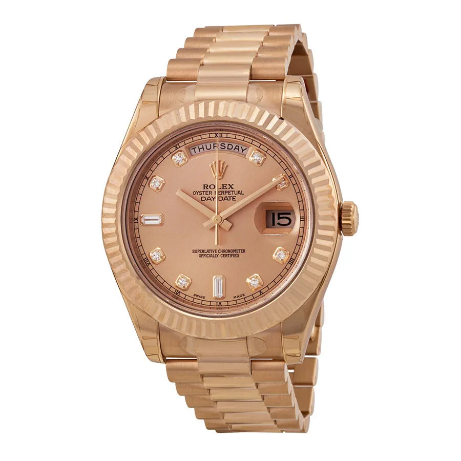 Rolex Day-Date II Champagne Dial 18K Everose Gold President Automatic Men's Watch 218235CDP