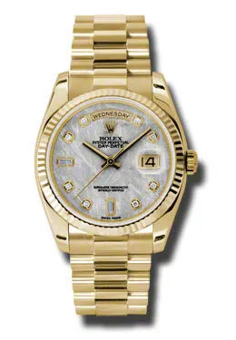 Rolex Day-Date Meteorite Dial 18K Yellow Gold President Automatic Men's Watch MTDP 118238