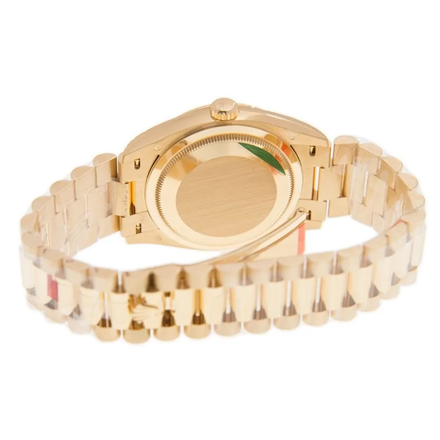 Rolex Day-Date President Yellow Gold Paved-Rainbow Automatic Chronometer Diamond Ladies Watch 128238-0051