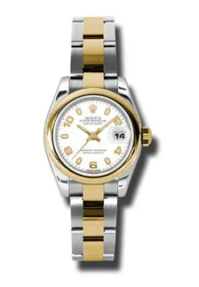 Rolex Lady Datejust 26 White Dial Stainless Steel and 18K Yellow Gold Oyster Bracelet Automatic Watch 179163WASO