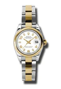 Rolex Lady Datejust 26 White Dial Stainless Steel and 18K Yellow Gold Oyster Bracelet Automatic Watch 179163WASO