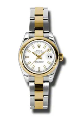 Rolex Lady Datejust 26 White Dial Stainless Steel and 18K Yellow Gold Oyster Bracelet Automatic Watch 179163WSO