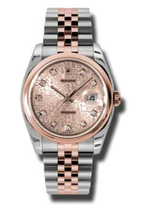 Rolex Oyster Perpetual Datejust 36 Champagne Dial Stainless Steel and 18K Everose Gold Jubilee Bracelet Automatic Men's Watch 116201CJDJ