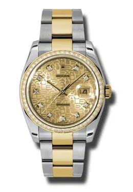 Rolex Oyster Perpetual Datejust 36 Champagne Dial Stainless Steel and 18K Yellow Gold Bracelet Automatic Ladies Watch 116243CJDO