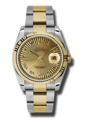 Rolex Oyster Perpetual Datejust 36 Champagne Dial Stainless Steel and 18K Yellow Gold Bracelet Automatic Men's Watch 116233CSBRO
