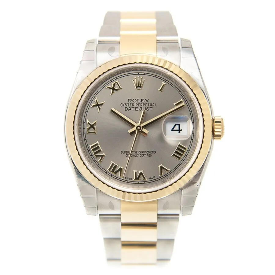 Rolex Oyster Perpetual Datejust 36 Grey Dial Stainless Steel and 18K Yellow Gold Bracelet Automatic Men's Watch 116233GRO