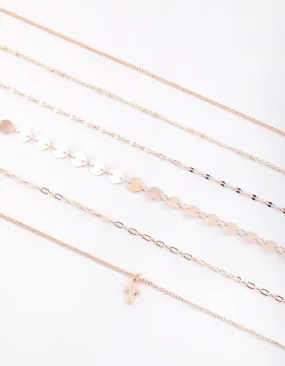 Rose Gold Cross Choker