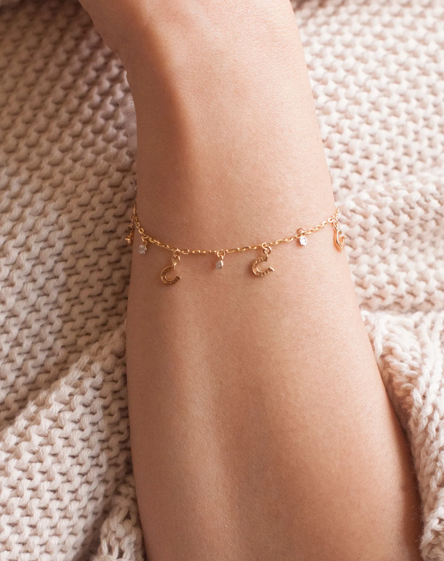 Scattered Horseshoe Diamond Bracelet