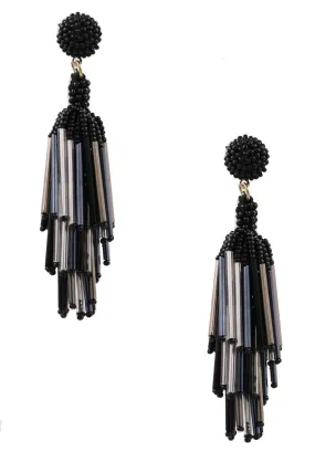 Seed bead tassel drop earrings