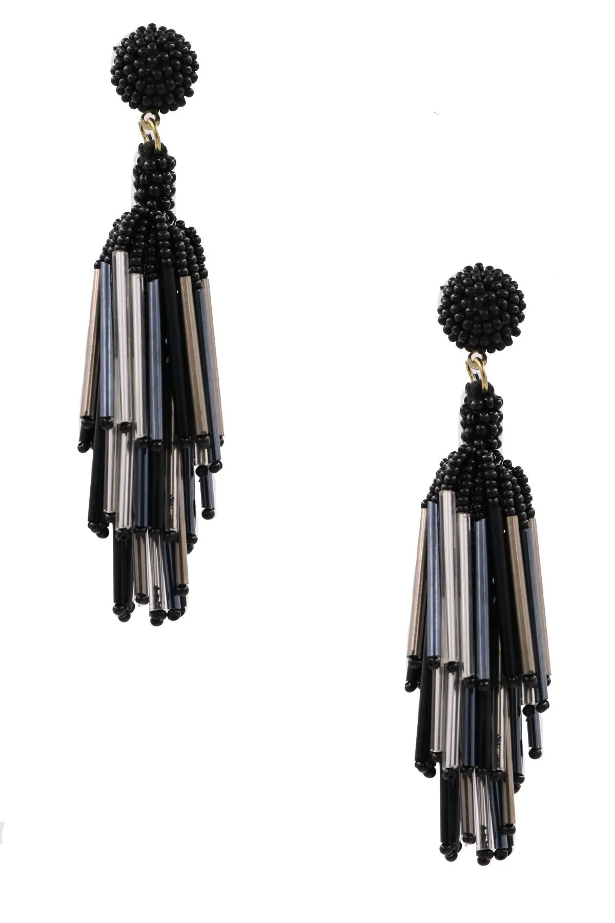 Seed bead tassel drop earrings