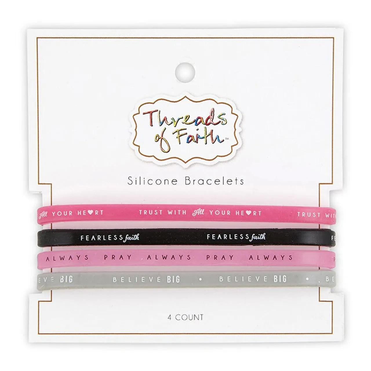 Silicone Bracelet Fearless (4 pk)