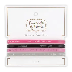 Silicone Bracelet Fearless (4 pk)