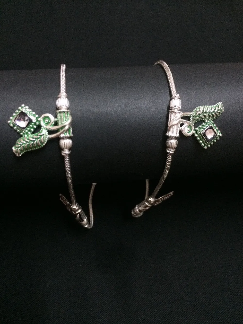 Silver Leaf Anklets