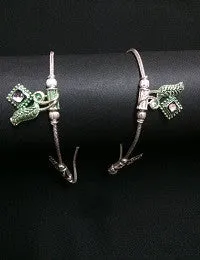 Silver Leaf Anklets