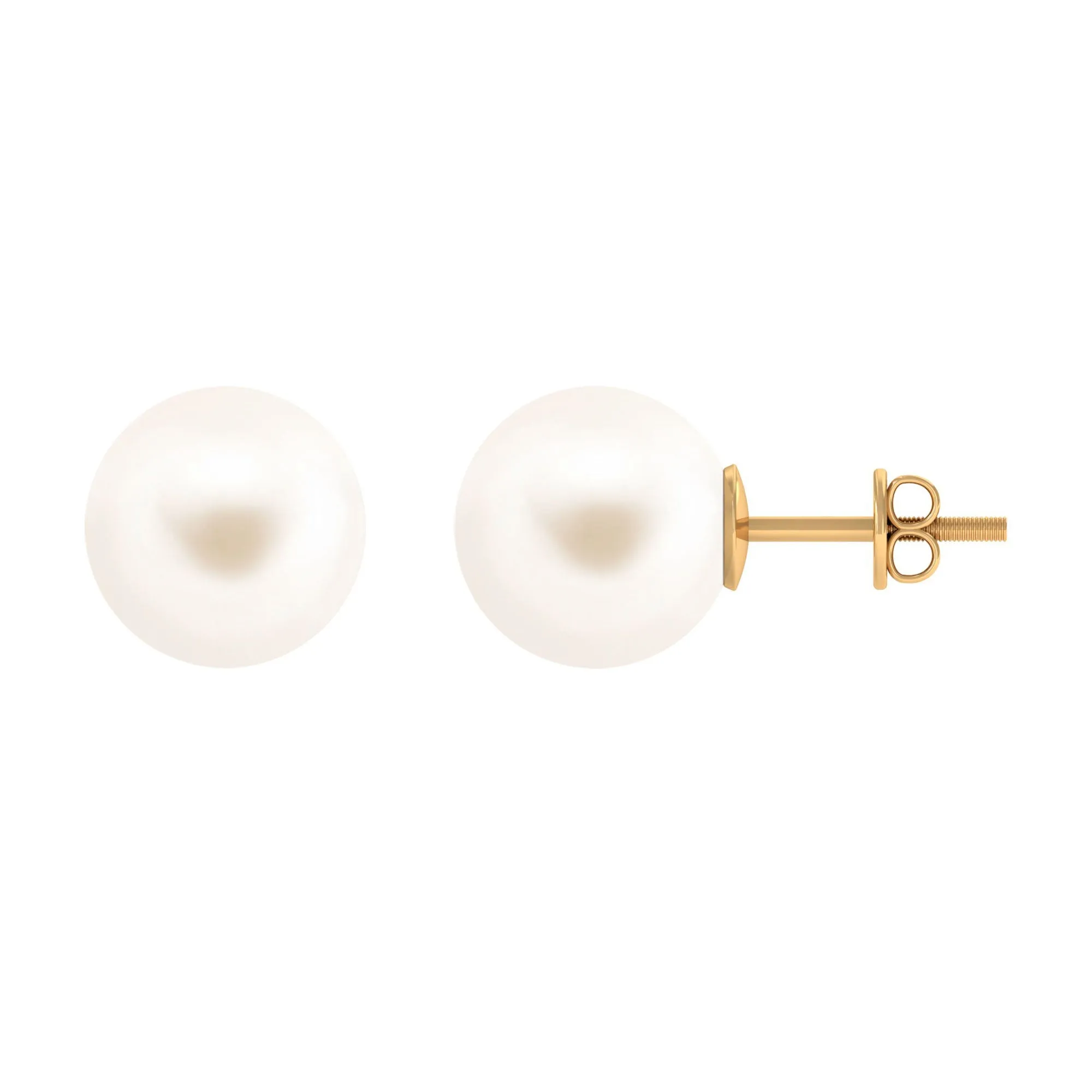 Simple Freshwater Pearl Solitaire Stud Earrings