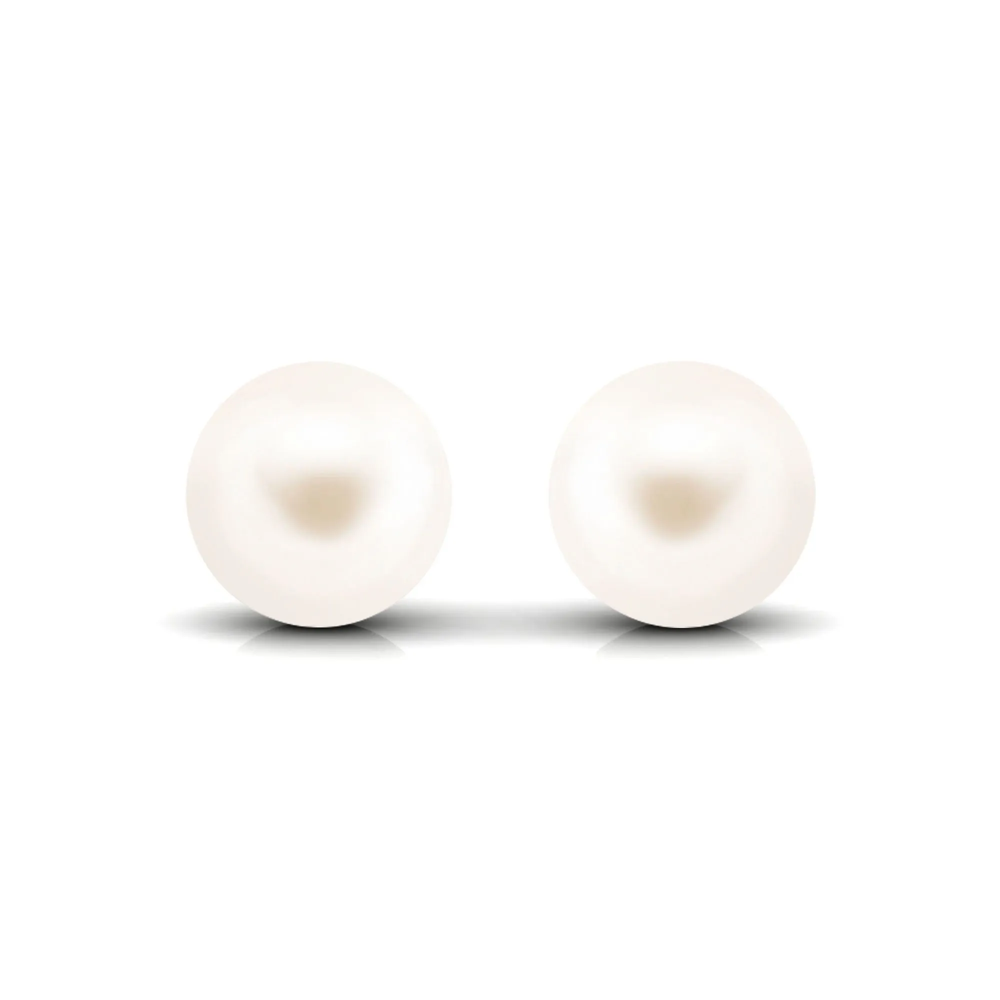 Simple Freshwater Pearl Solitaire Stud Earrings