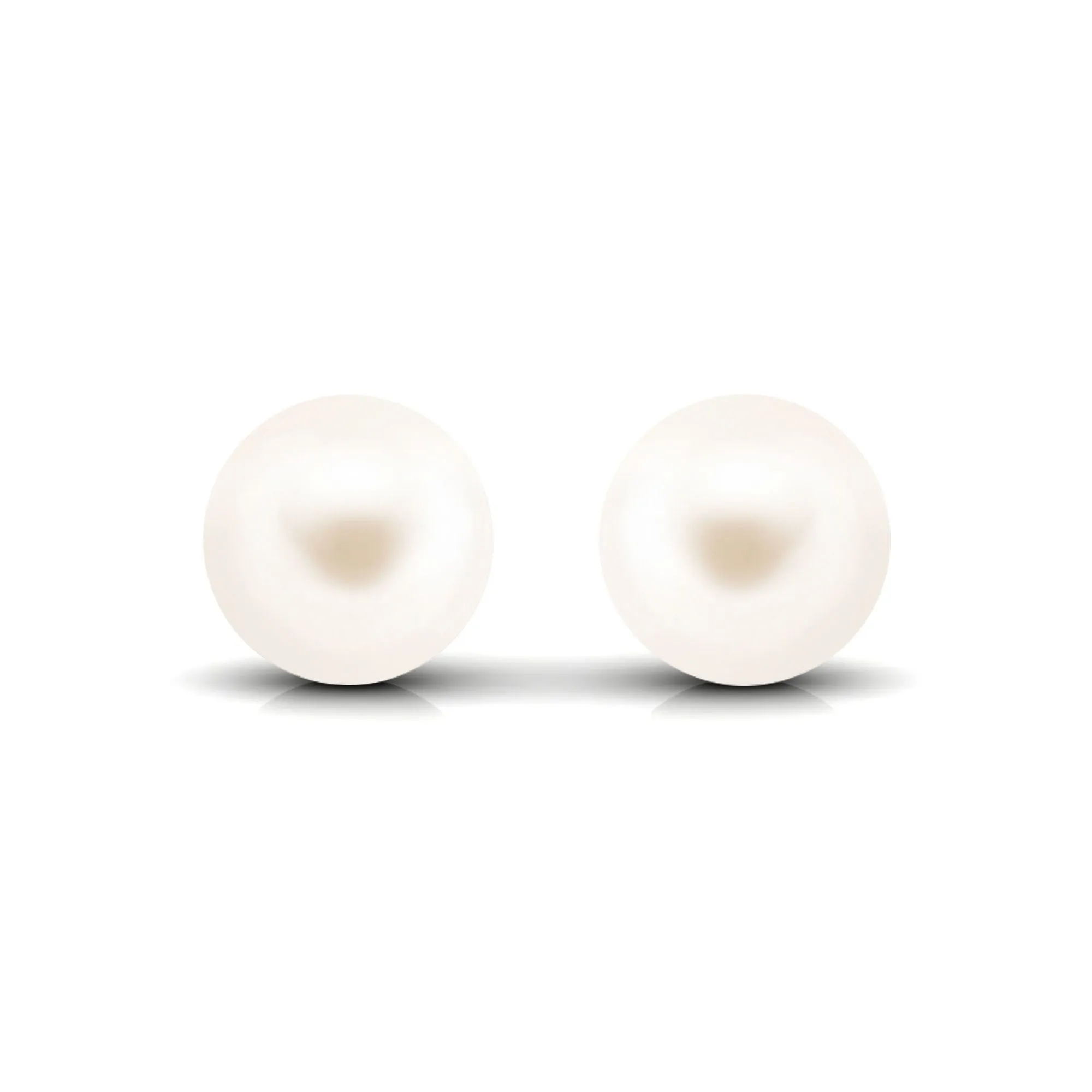 Simple Freshwater Pearl Solitaire Stud Earrings