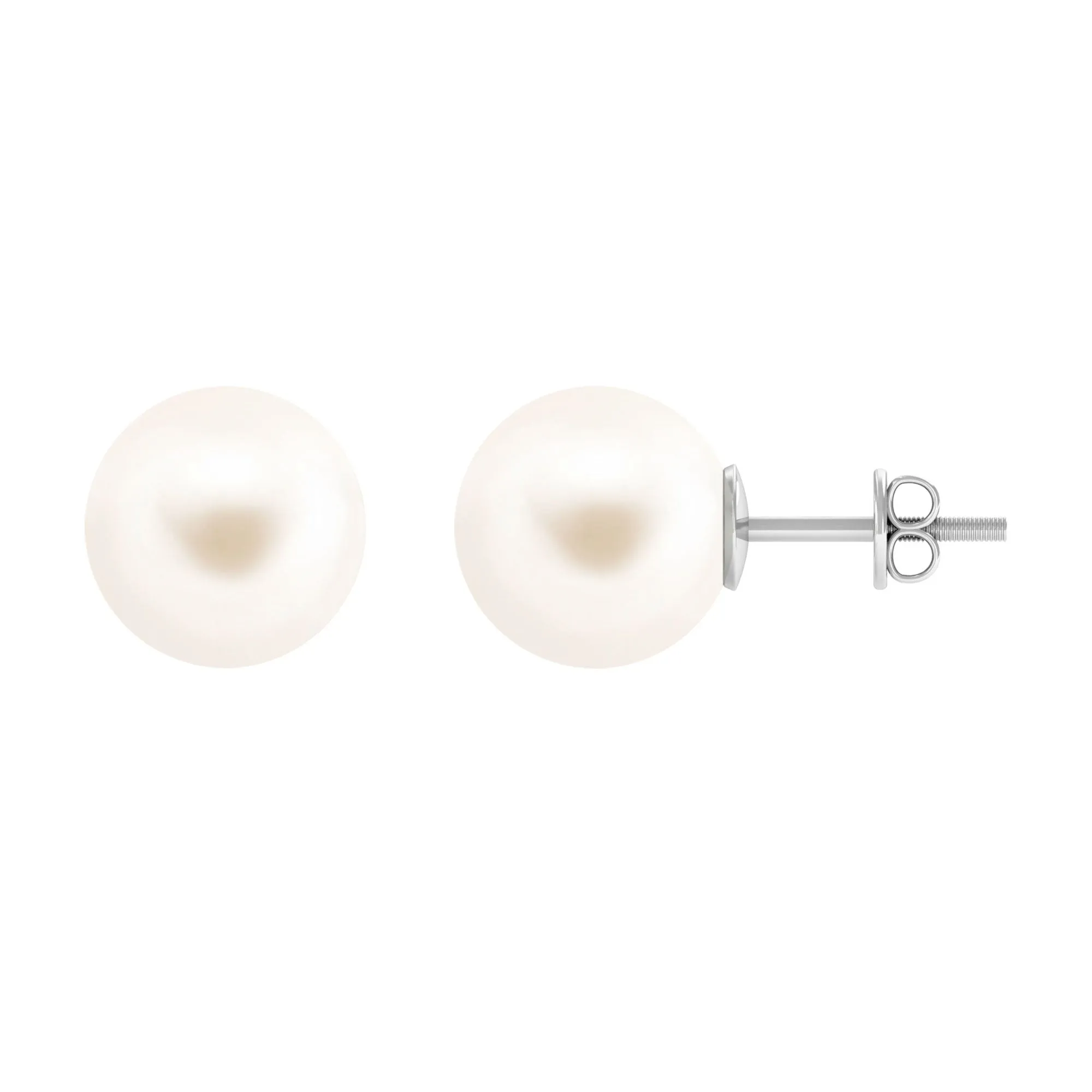 Simple Freshwater Pearl Solitaire Stud Earrings