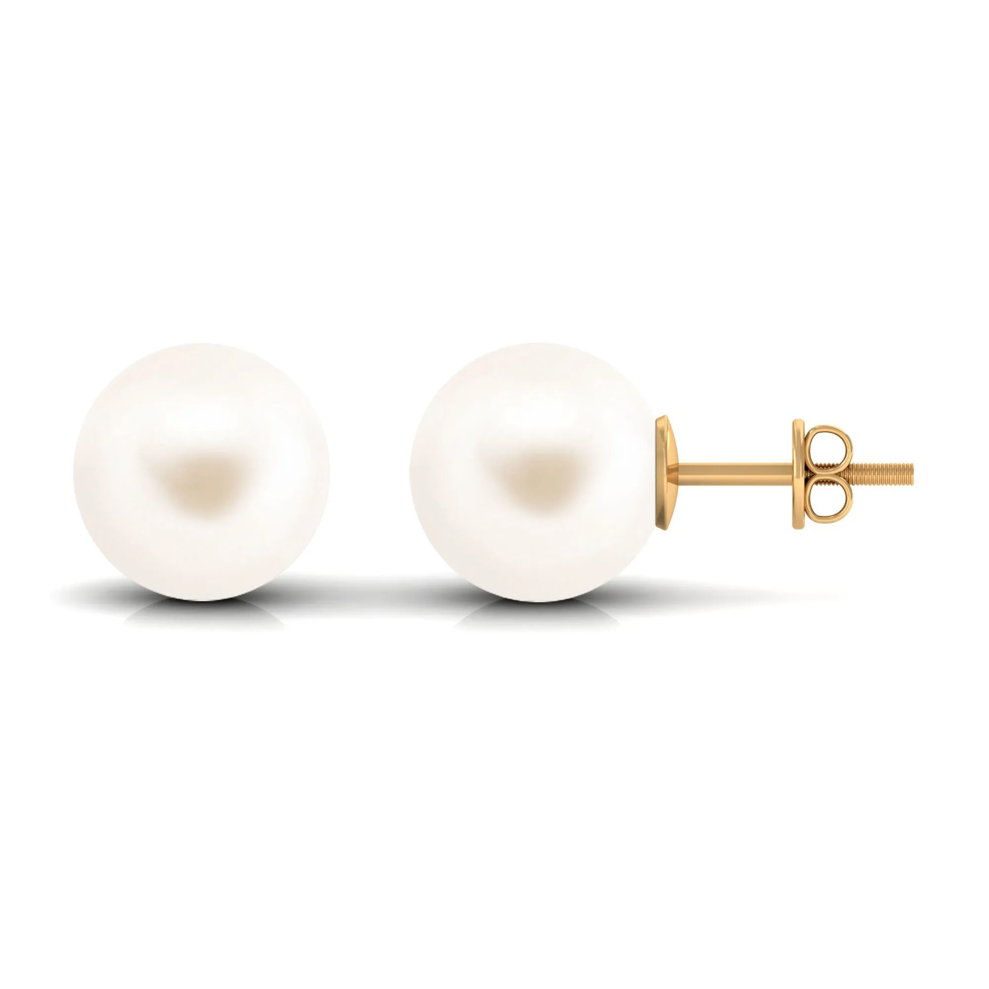 Simple Freshwater Pearl Solitaire Stud Earrings