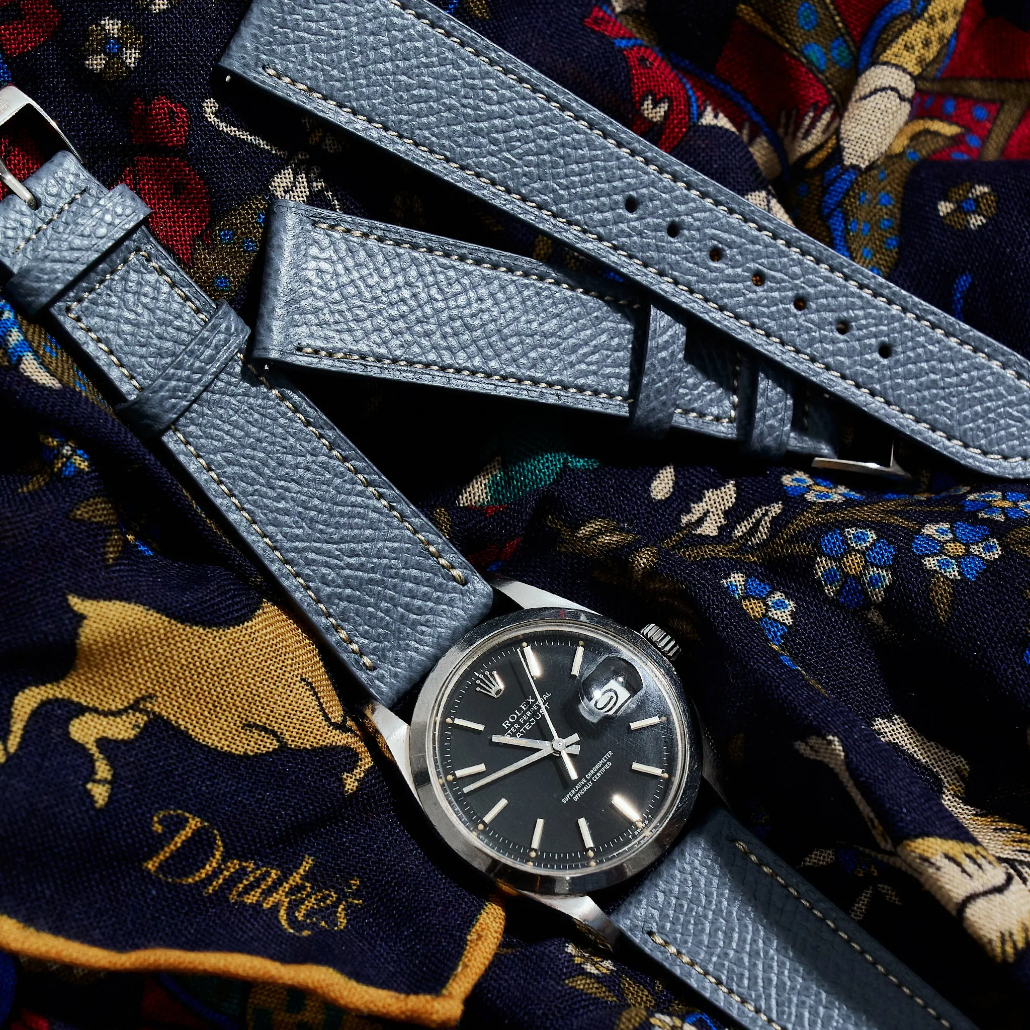 SLATE BLUE GRAINED CALF STANDARD STRAP