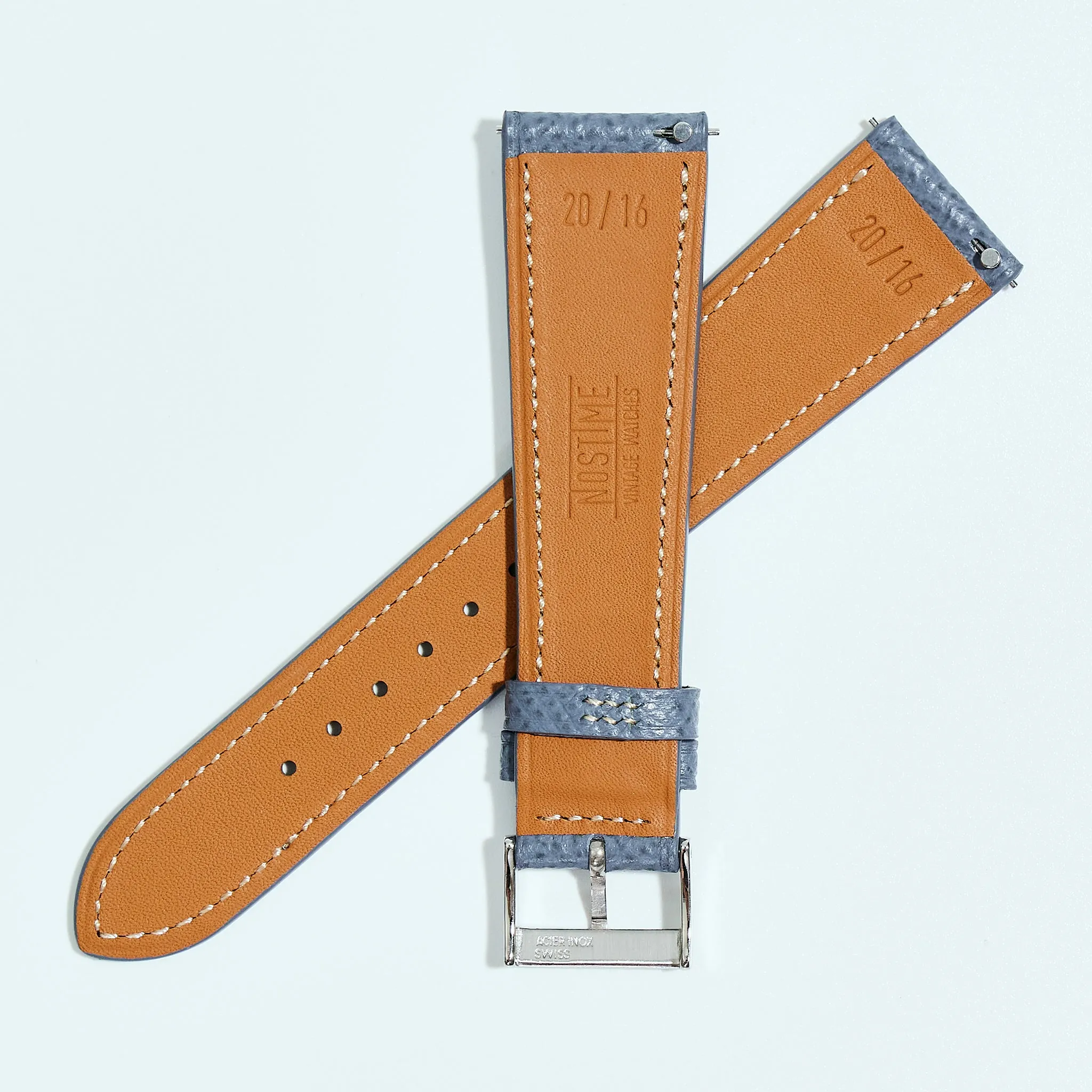SLATE BLUE GRAINED CALF STANDARD STRAP