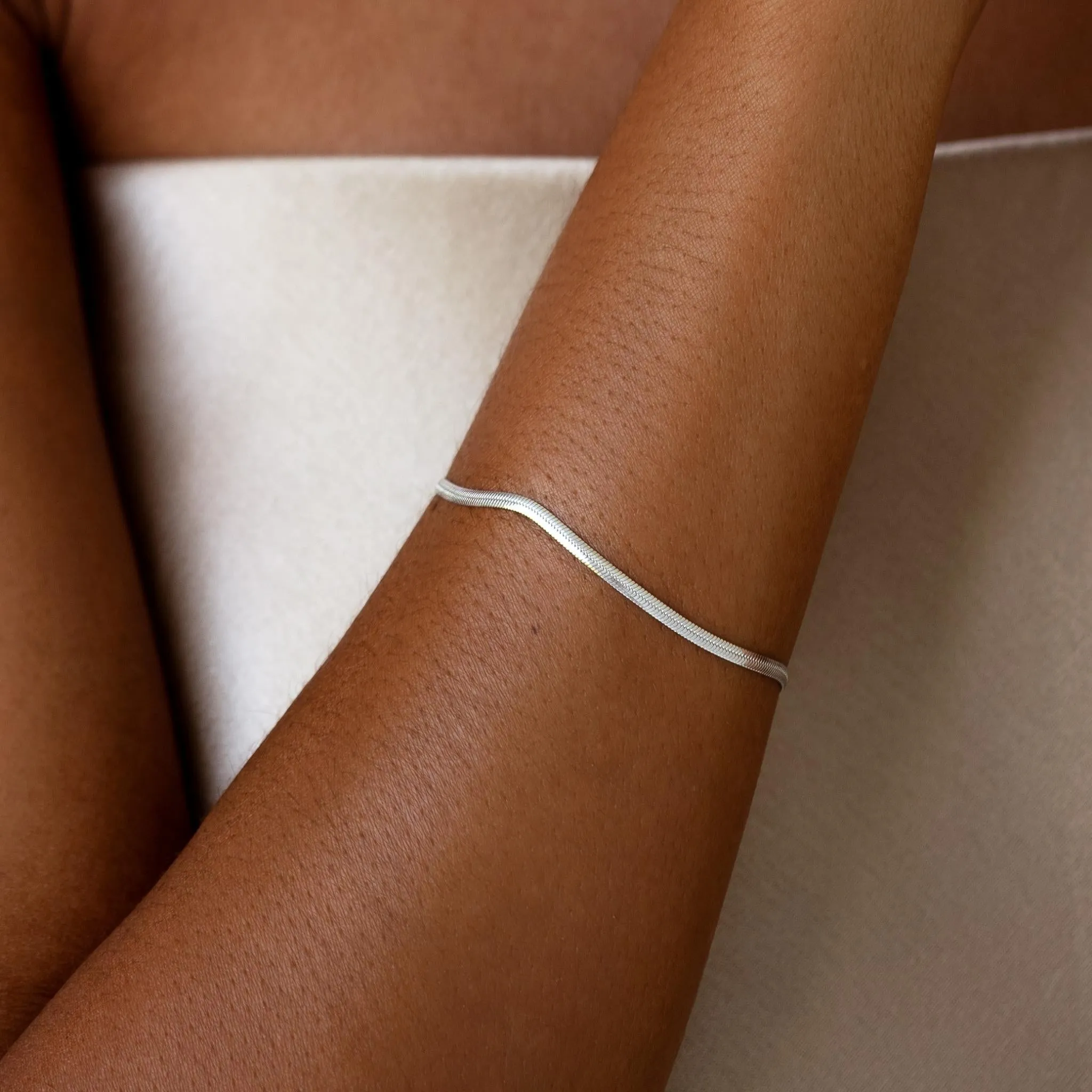 Snake Chain Bracelet Silver