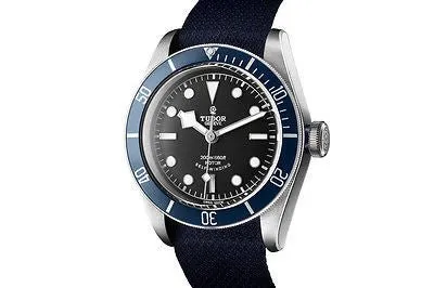 Sold!!! Tudor Rolex 79220B Heritage Black Bay Leather Strap Blue Bezel 41MM Diving Watch
