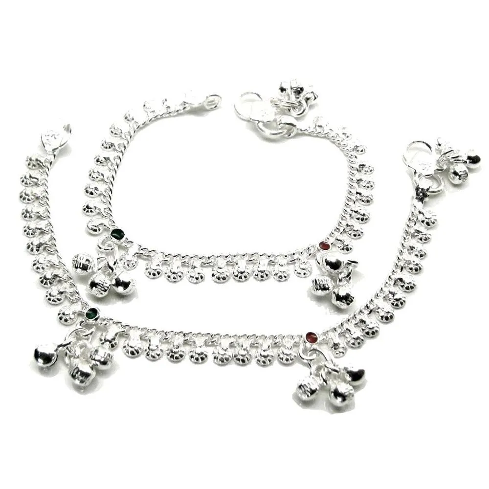 Solid Silver Kids Anklets Ankle chain 5.8"