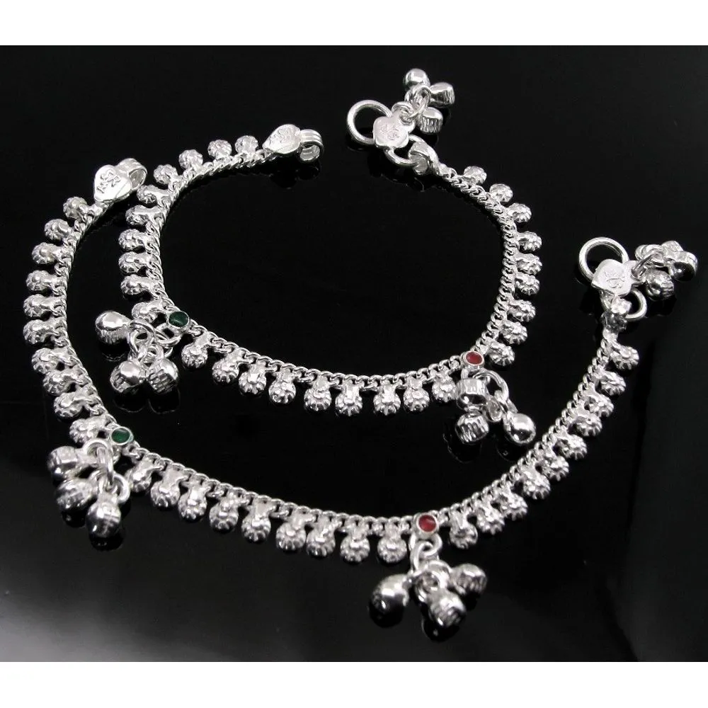 Solid Silver Kids Anklets Ankle chain 5.8"