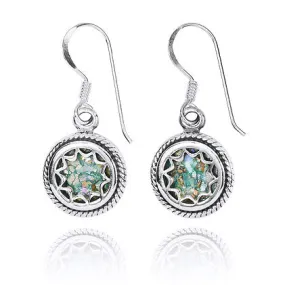 Star Design Roman Glass Earrings