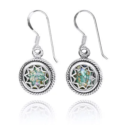 Star Design Roman Glass Earrings
