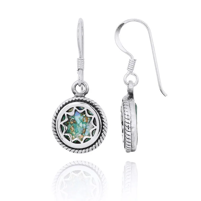 Star Design Roman Glass Earrings